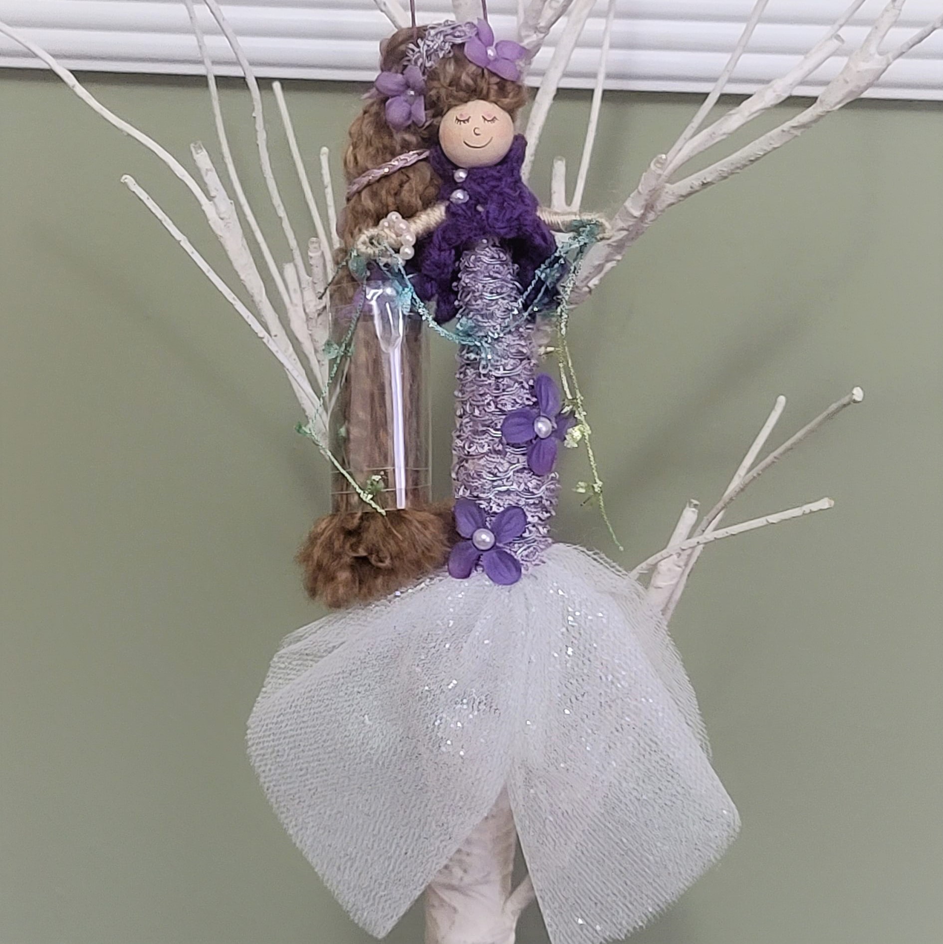 Whimsical Purple Mermaid Doll