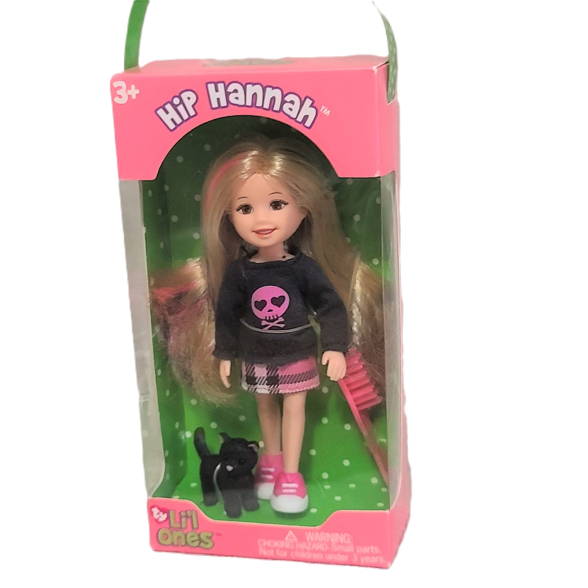 TY Li'l Ones Doll Hip Hannha with her black cat 2010 - Click Image to Close