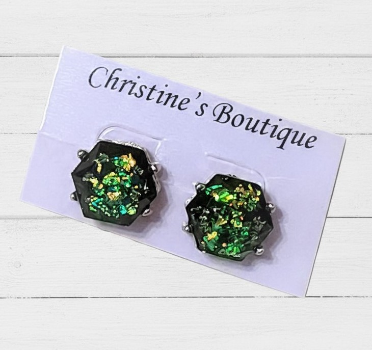Confetti sparkle stud earrings