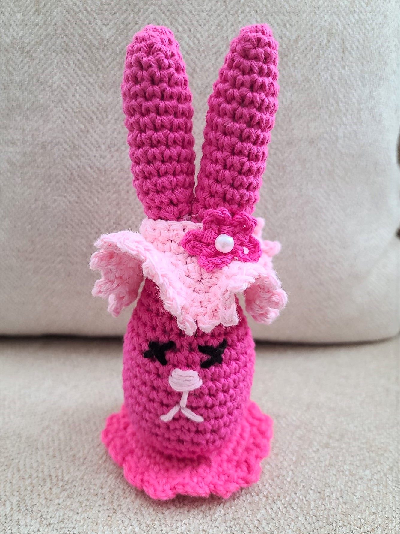 Handmade Crochet Easter Bunny COLOR PINK