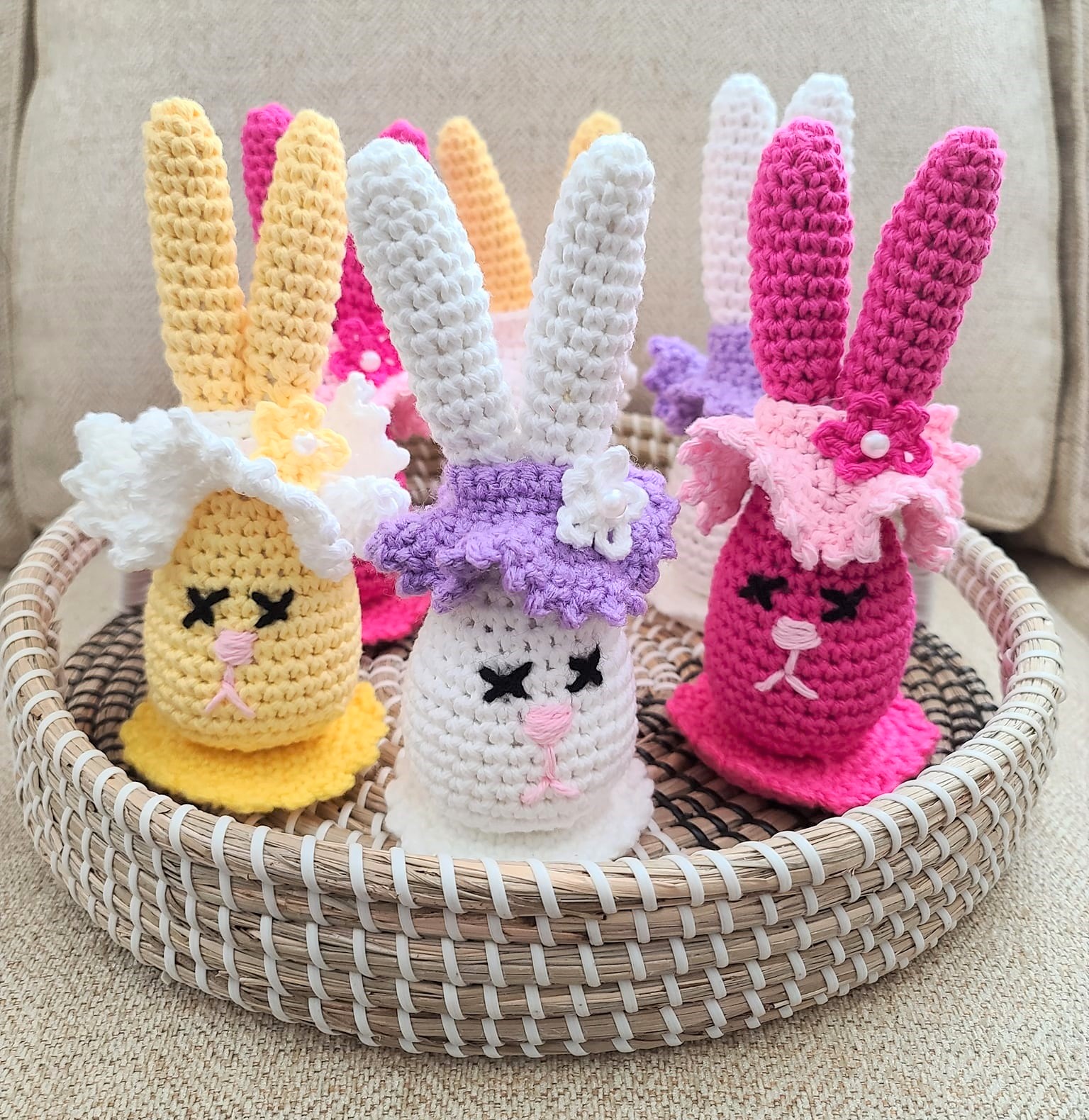 Handmade Crochet Easter Bunny COLOR PINK