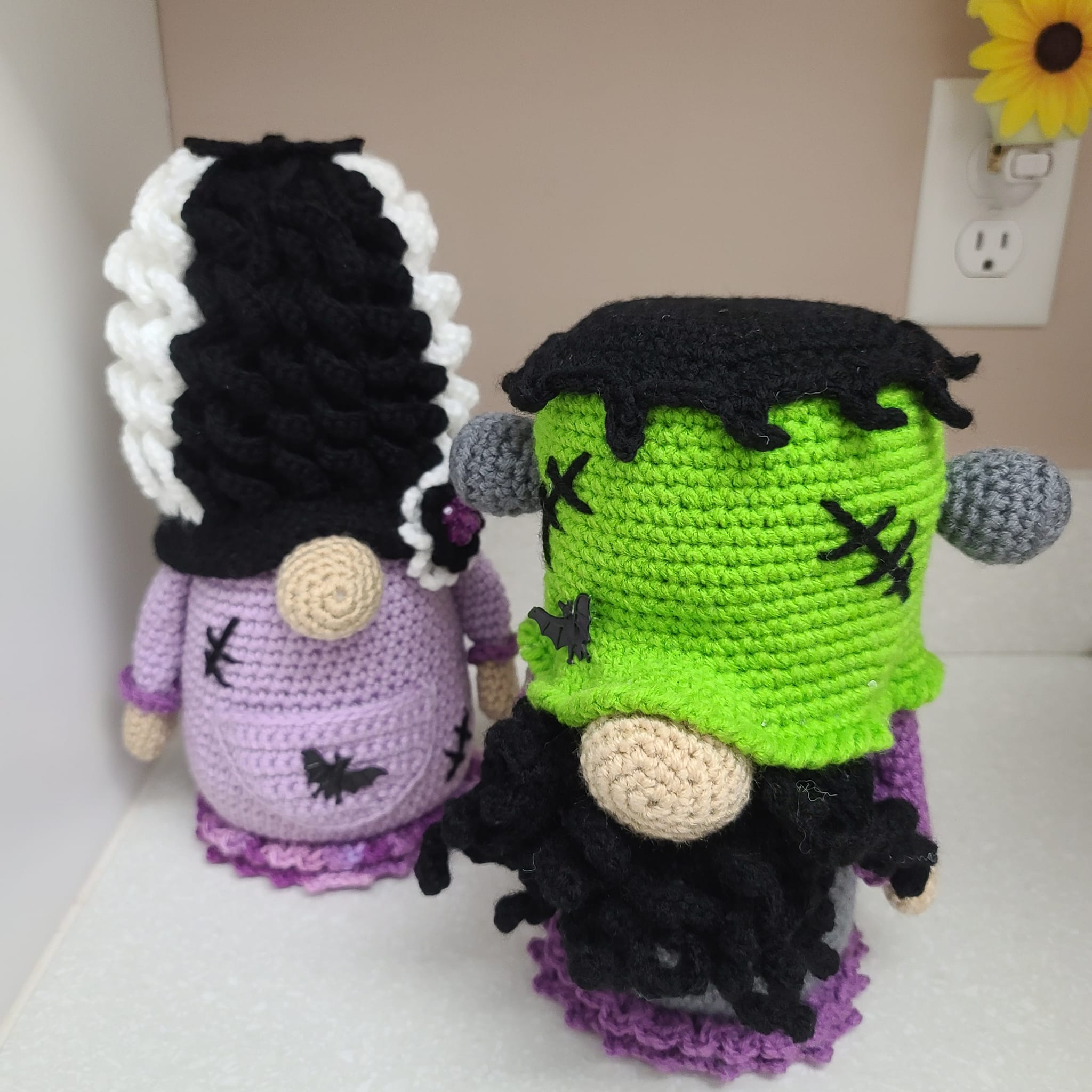 Handmade Crochet Frankenstein Gnome Figure Halloween