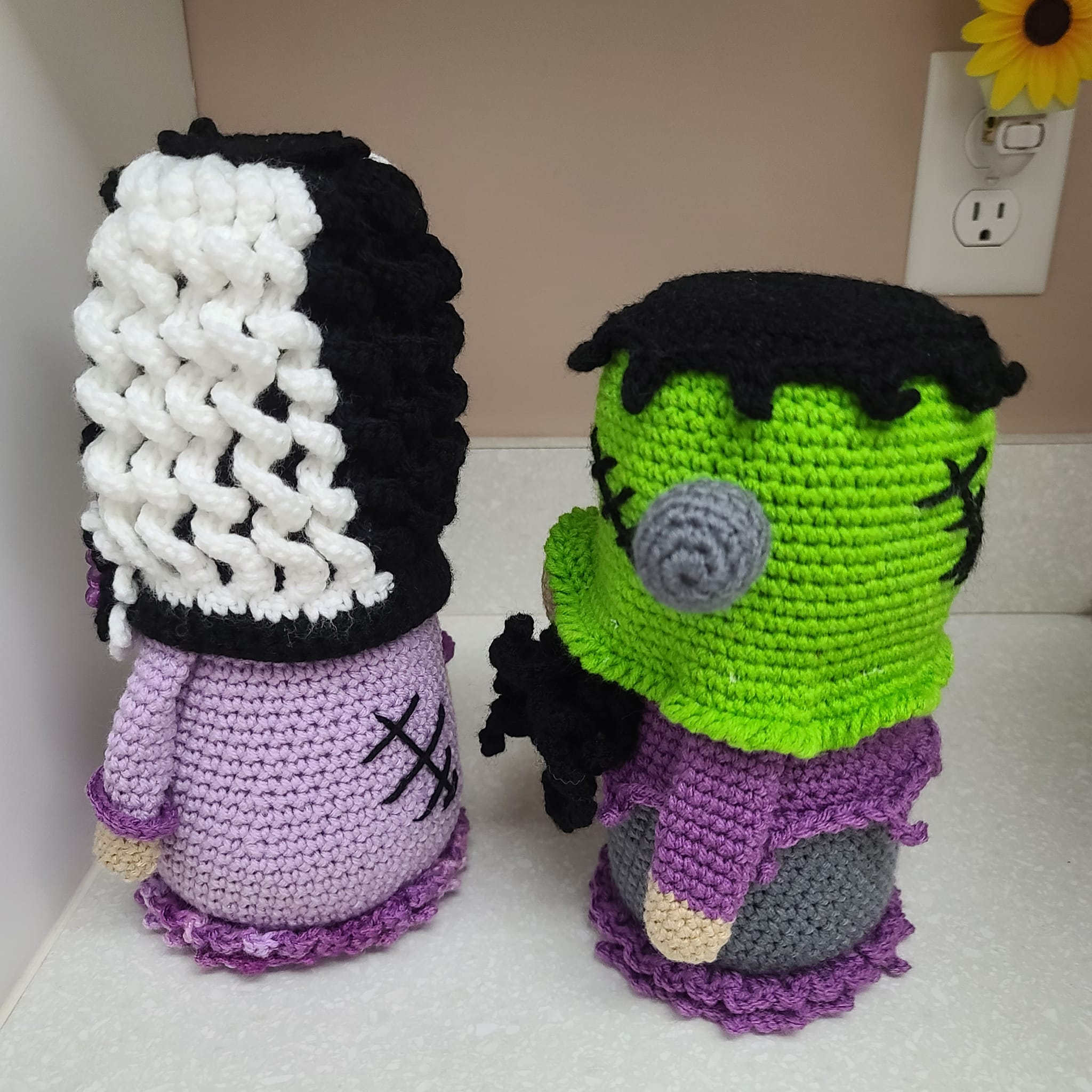 Handmade Crochet Frankenstein Gnome Figure Halloween