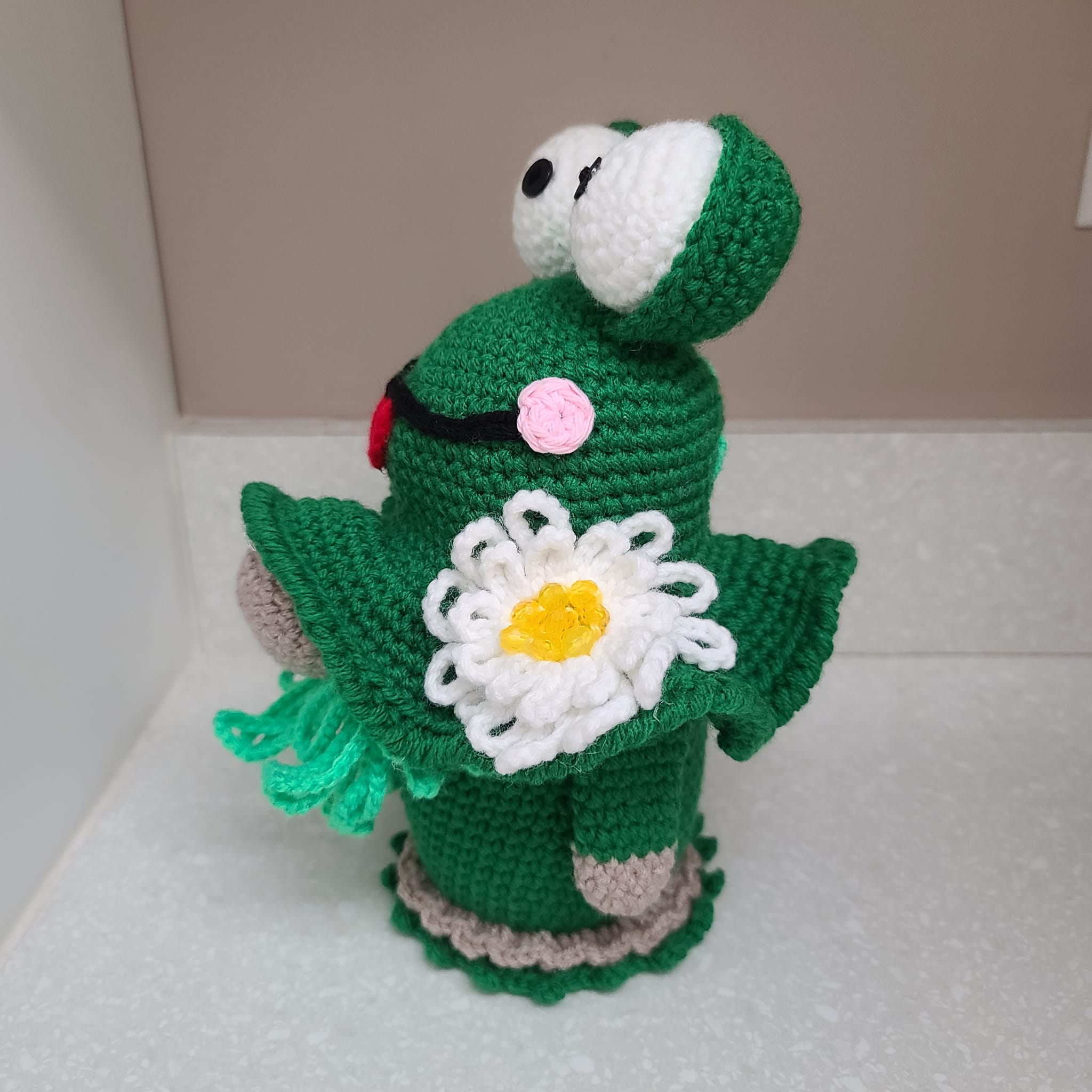 Handmade Crochet Gnome, Frog Gnome, Frog and Gnome