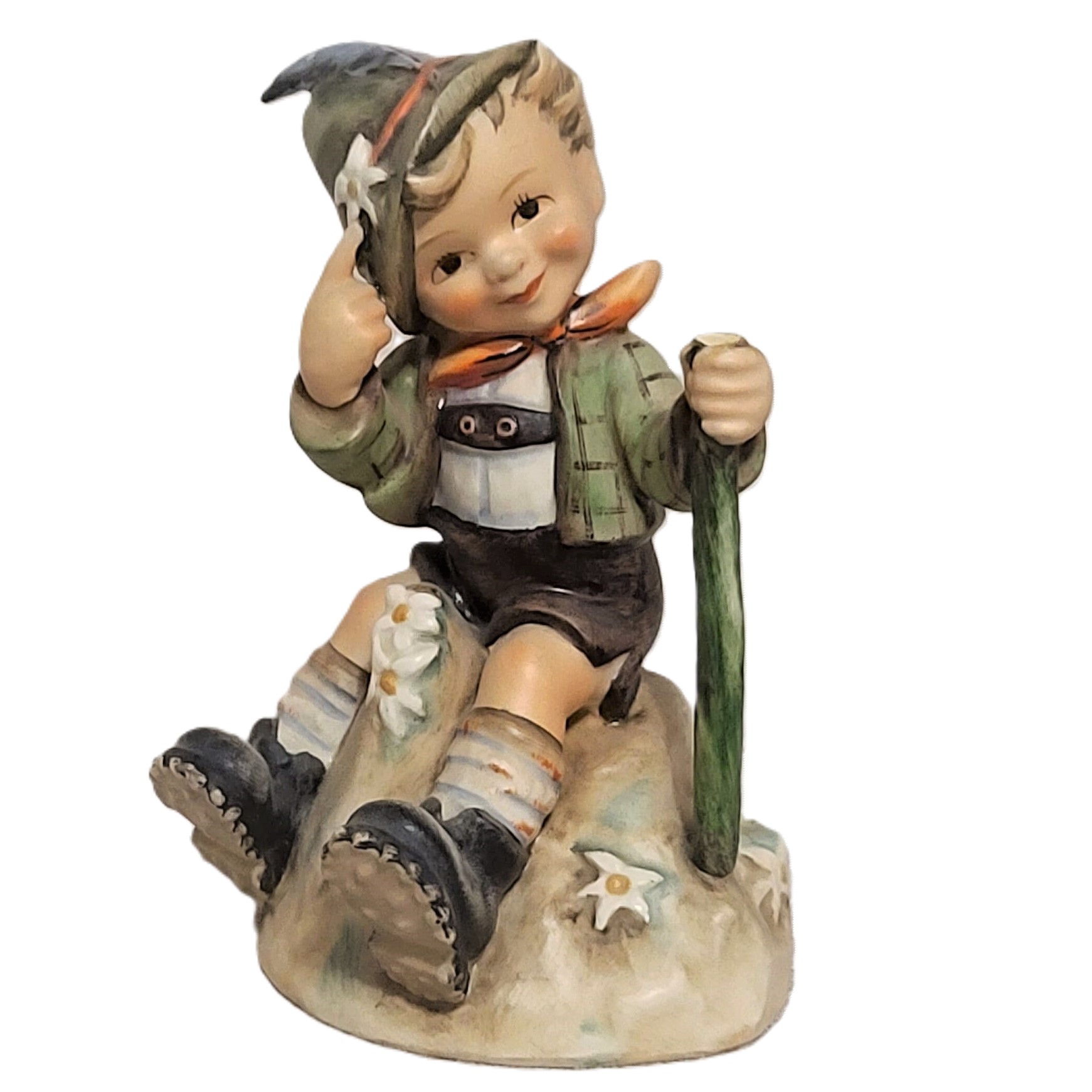 Goebel Hummel 1956 #315 Mountaineer figural with eiselweiss - Click Image to Close
