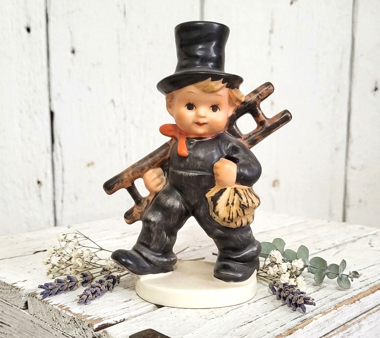 Goebel Hummel 1950's Chimney Sweeper Boy w Ladder #KF38 W. Germany