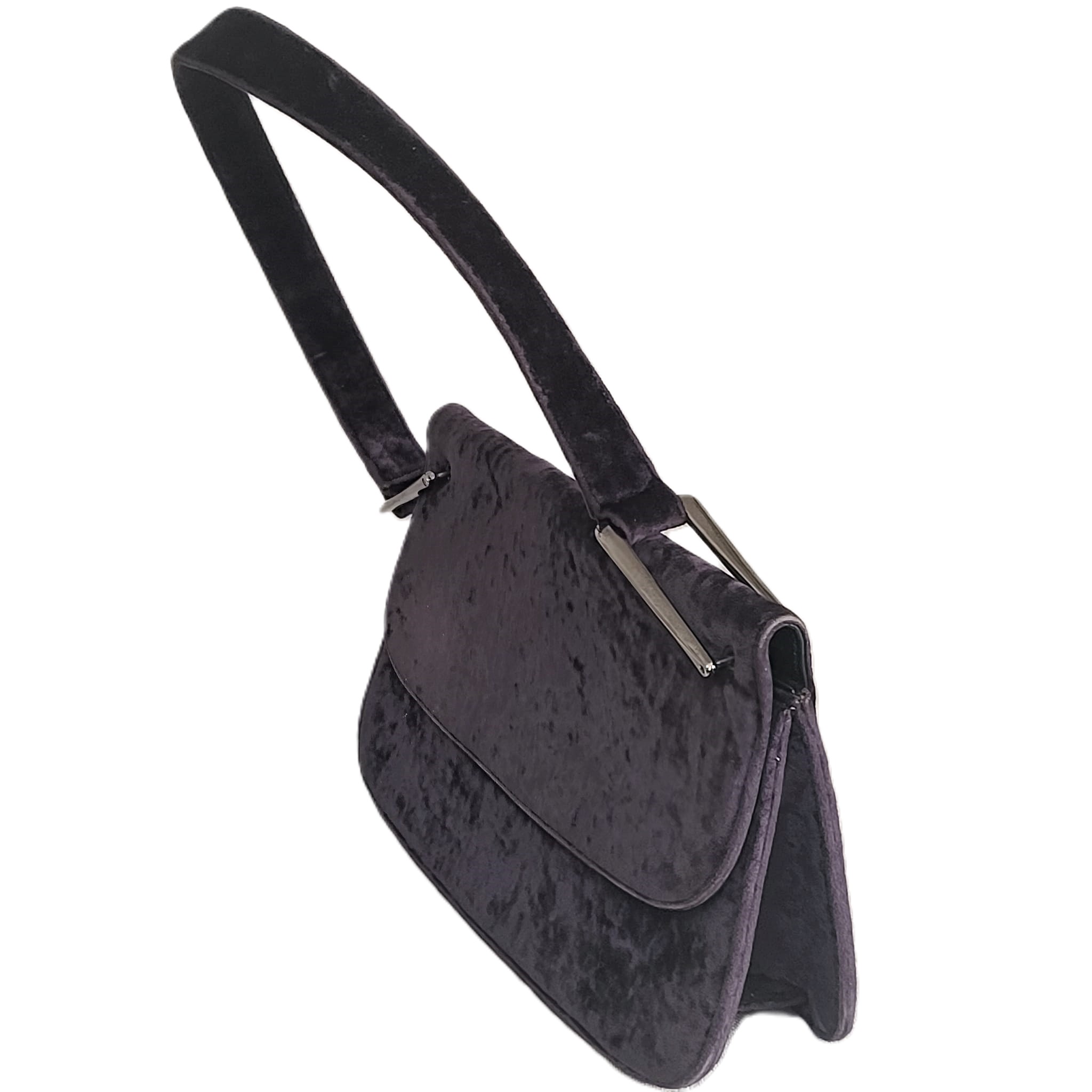 Designer Amaranti brushed purple velvet vintage handbag