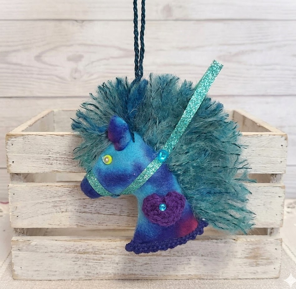 Felt whimsical horse ornament