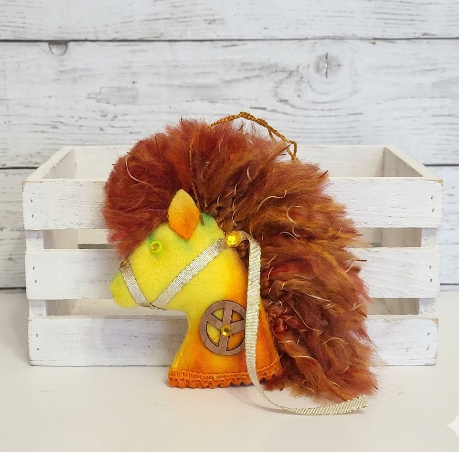 Felt whimsical horse ornament