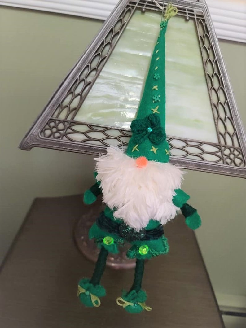 Felted Hat Mr St Patricks Day Green Gnome Ornament