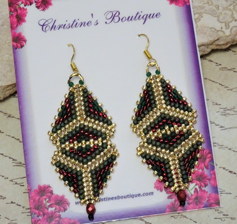 Double triangle handmade earrings