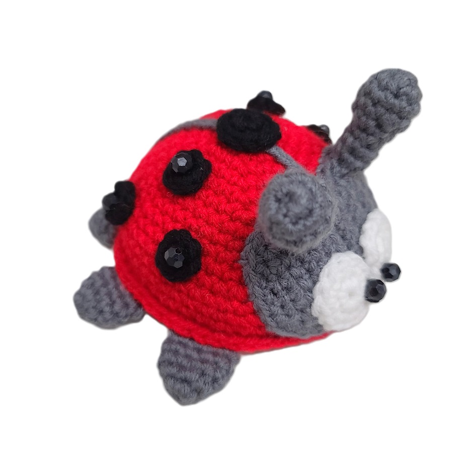 Crochet Lady Bug Black and Gray