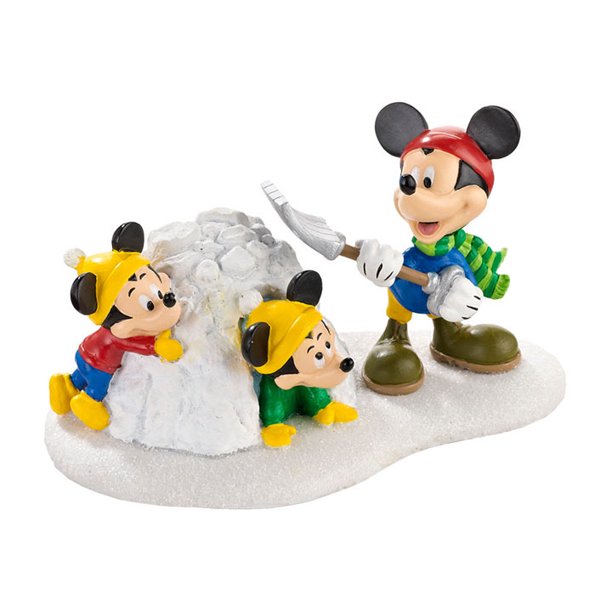 Department 56 Disney Christmas Mickey Mouse Snow Fort Fun - Click Image to Close