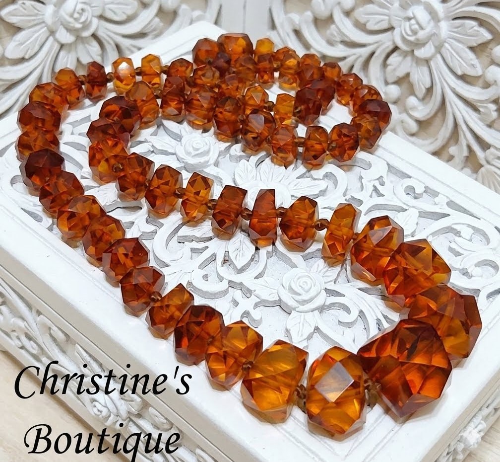 Estate necklace, baltic amber, varigated from large to small, knotted amber, 33 inches long