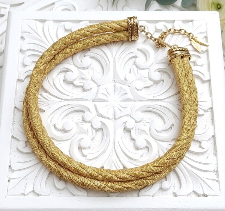 Vintage mesh necklace 2 strand choker style