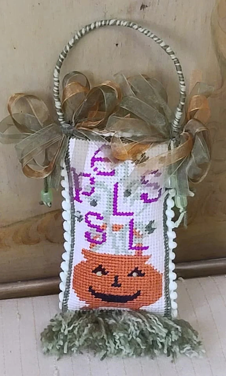 Needlepoint Halloween Spells Ornamental hanger