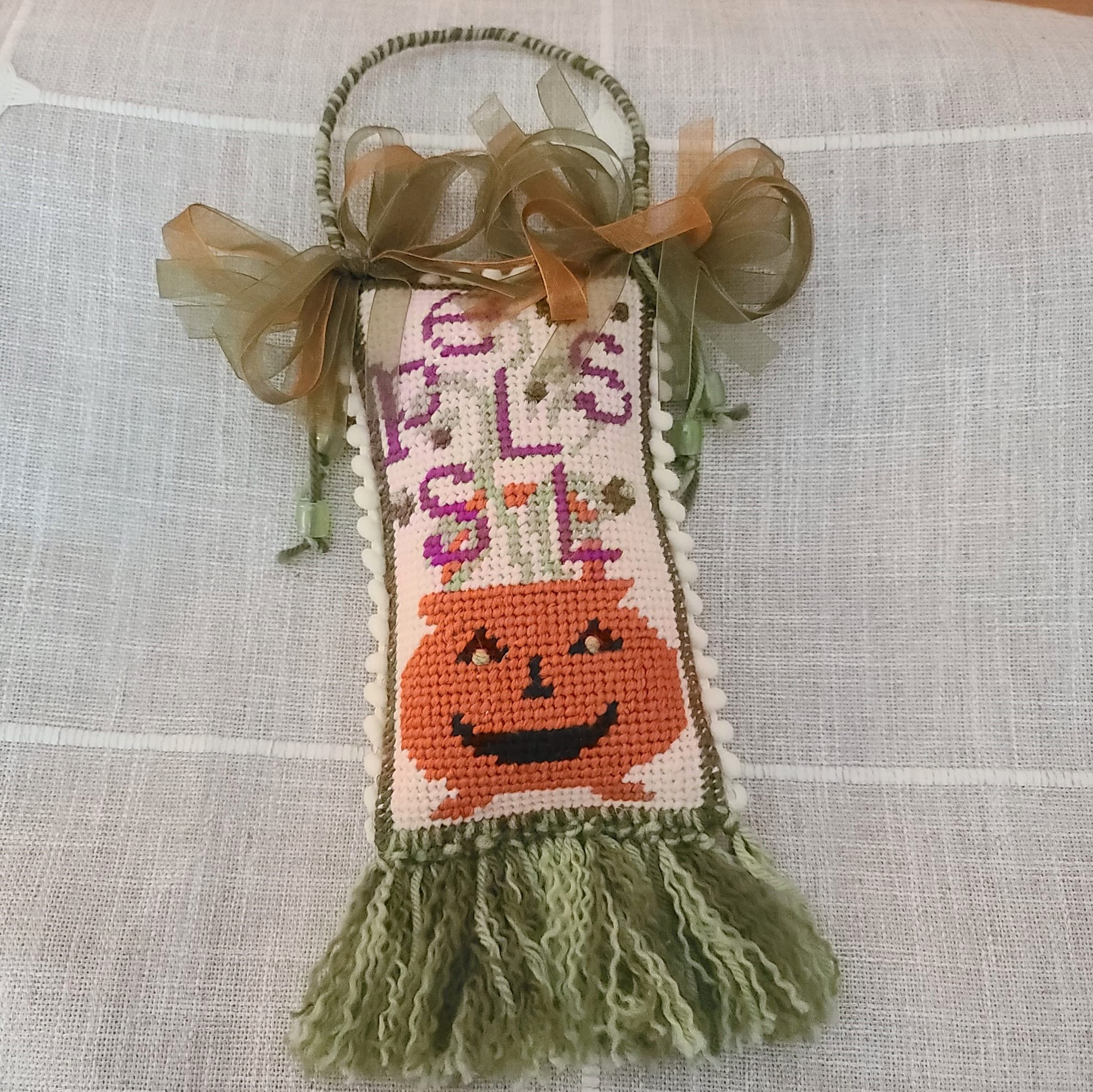 Needlepoint Halloween Spells Ornamental hanger - Click Image to Close