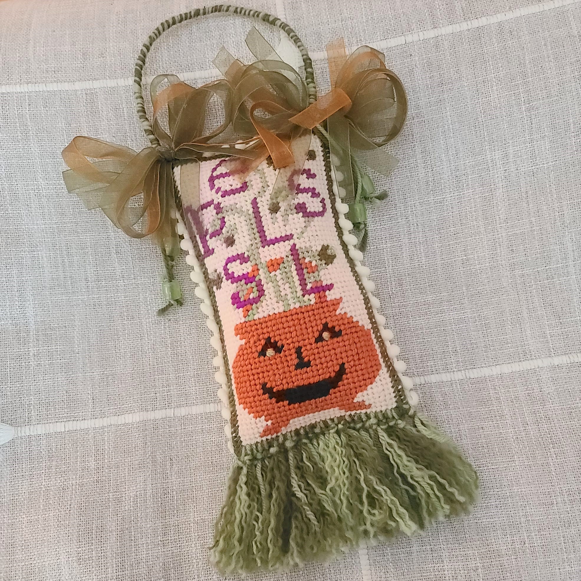 Needlepoint Halloween Spells Ornamental hanger