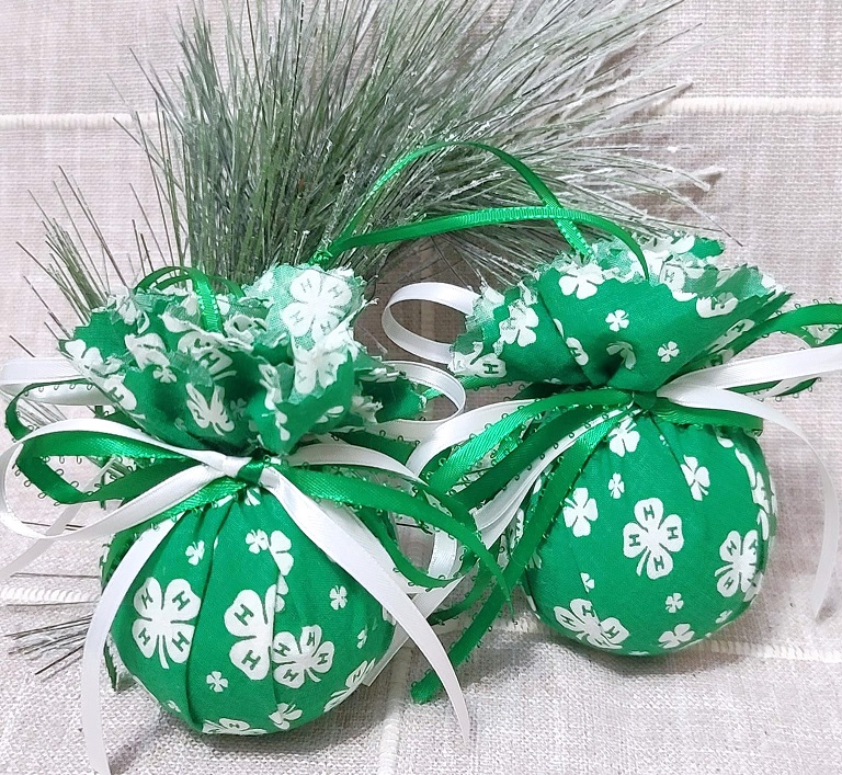 Fabric Ball Ornament - St Patrick's day clovers - Click Image to Close