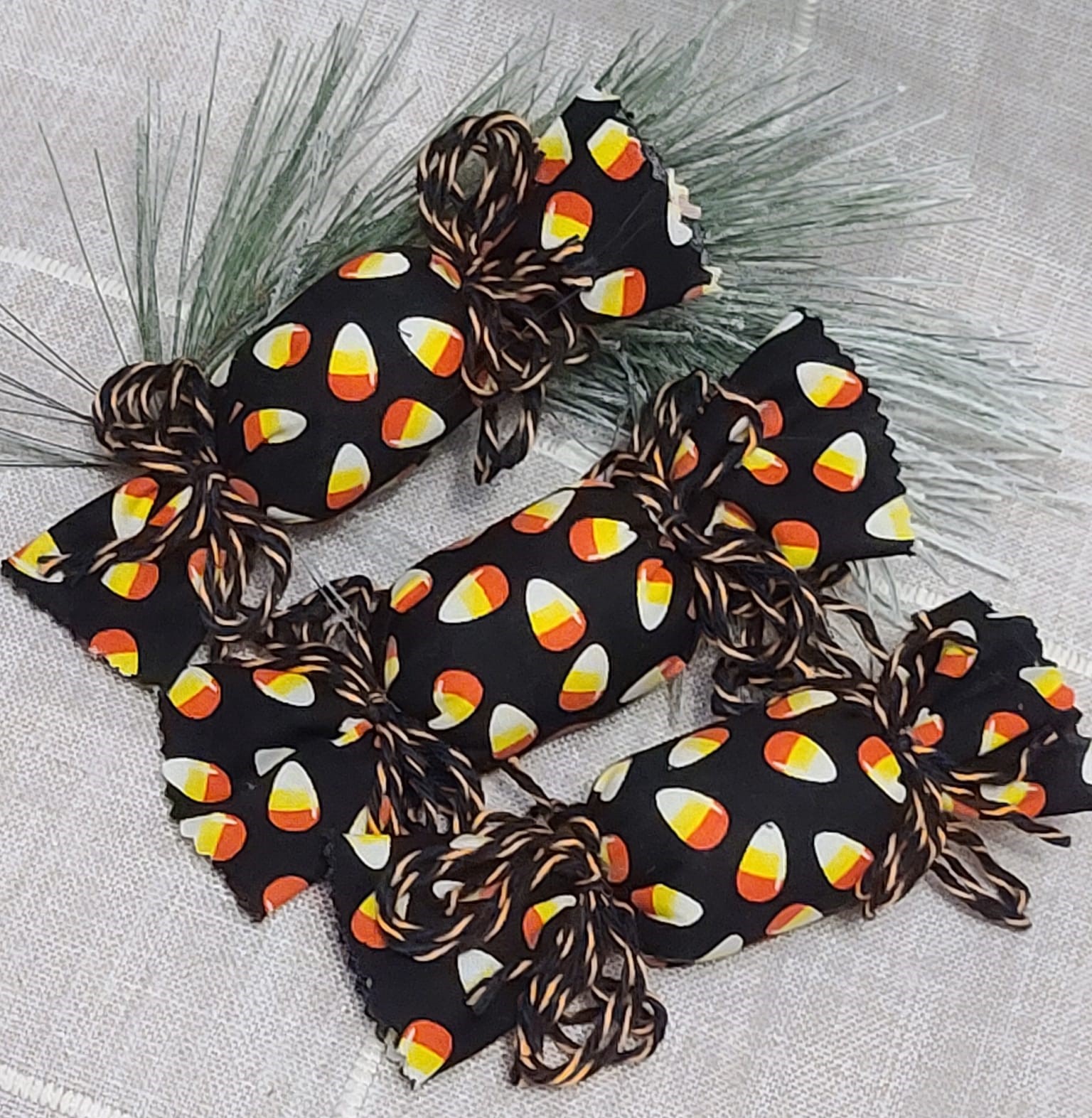 Bowl filler candy ornaments set of 3 Hallowen candy corn - Click Image to Close