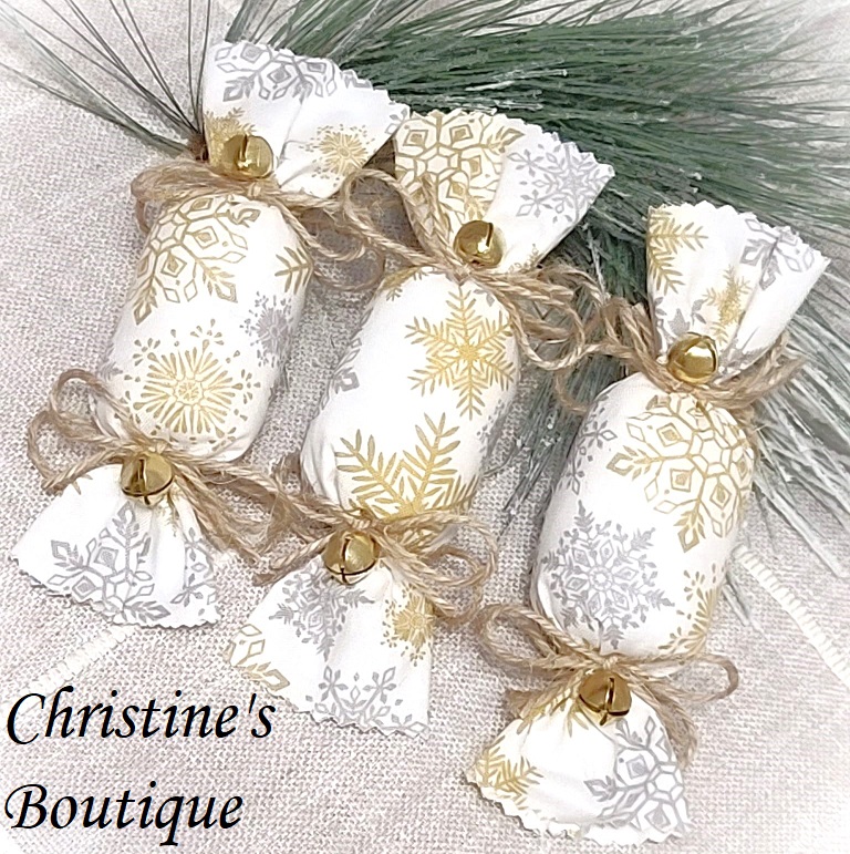Bowl filler candy ornaments set of 3 Christmas snowflakes - Click Image to Close