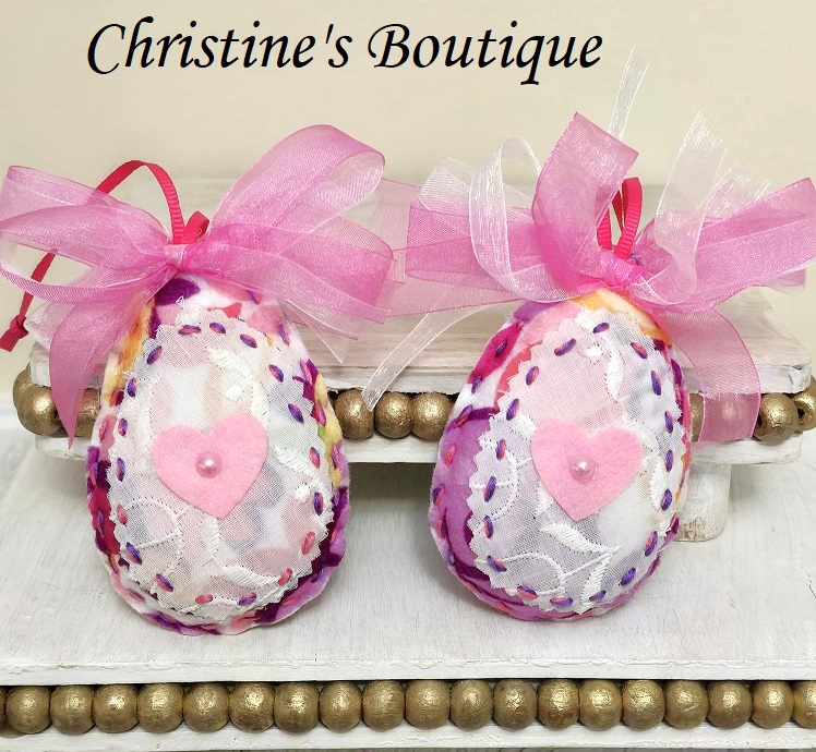 Easter egg felt ornament- floral design - Click Image to Close