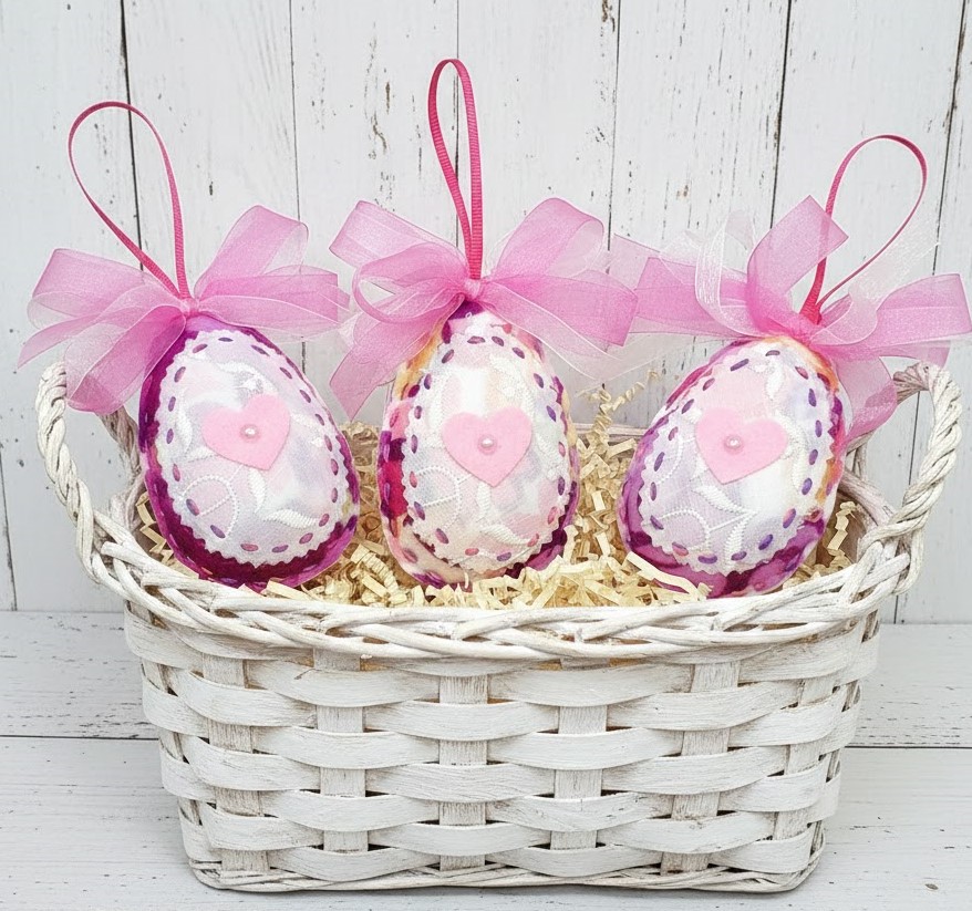 Easter egg felt ornament- floral design