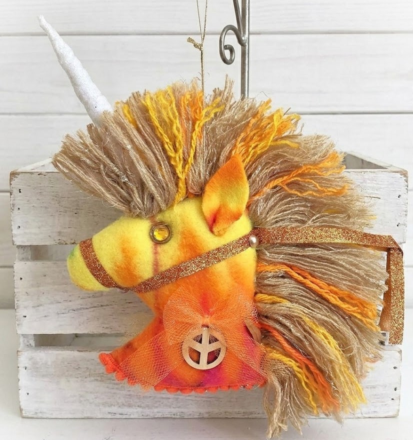 Unicorn ornament, handmade felt ornament, whimsical ornament, fantasy horse ornament