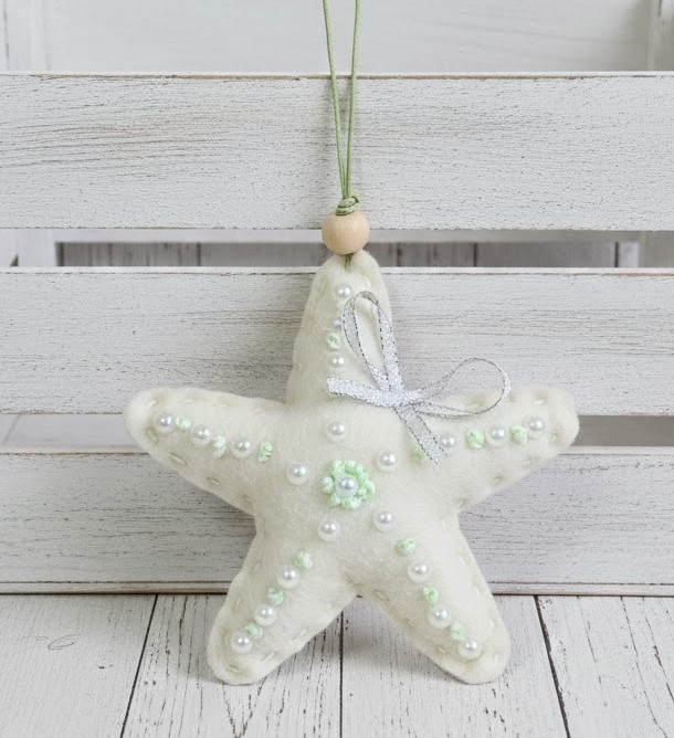 Starfish ornament, handmade ornament, felt ornament, coastal decor, marine life ornament Starfish ornament, handmade ornament, felt ornament, coastal decor, marine life ornament