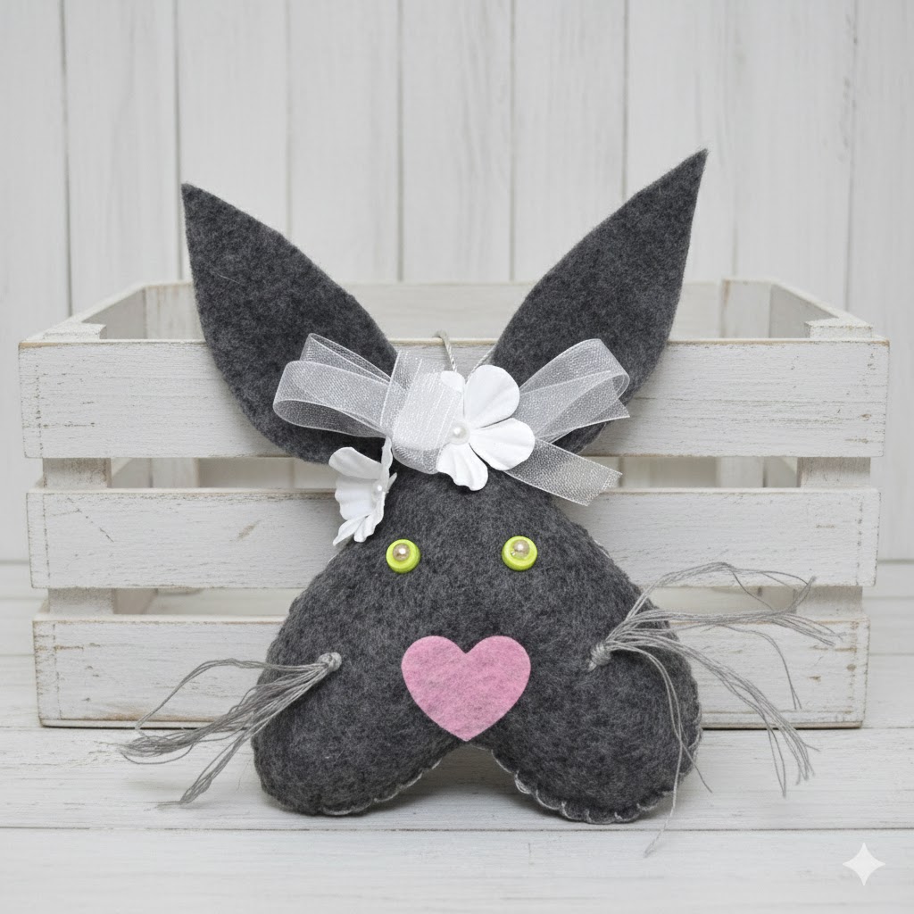 Easter ornament, bunny ornament, handmade ornament, felt bunny, easter, spring decor