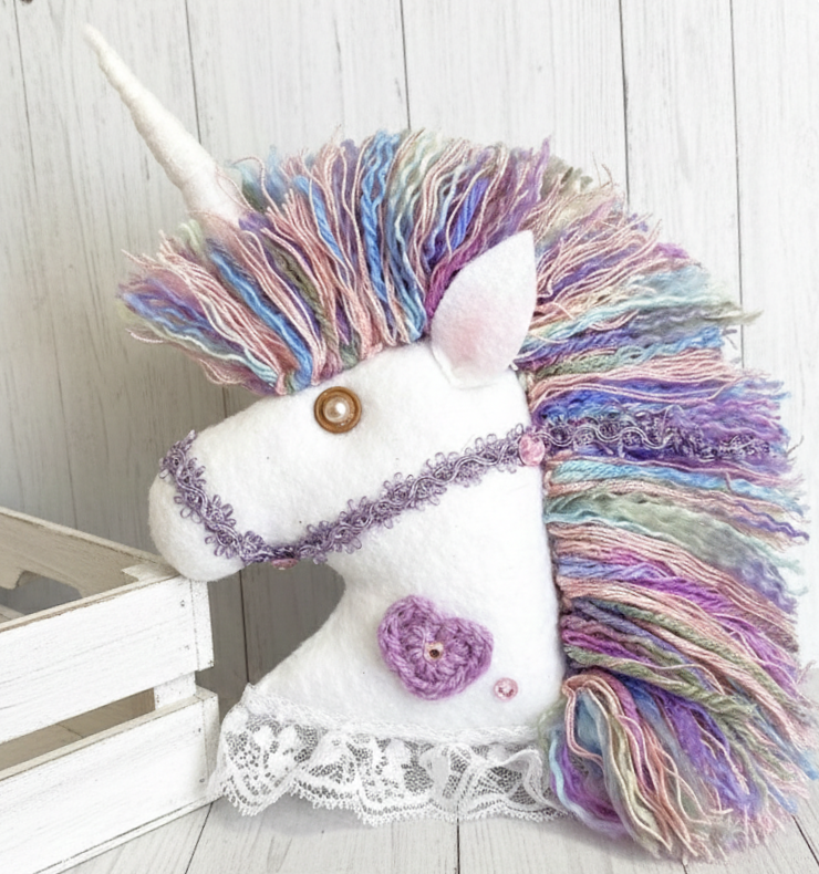 Unicorn ornament, handmade felt ornament, whimsical ornament, fantasy horse ornament