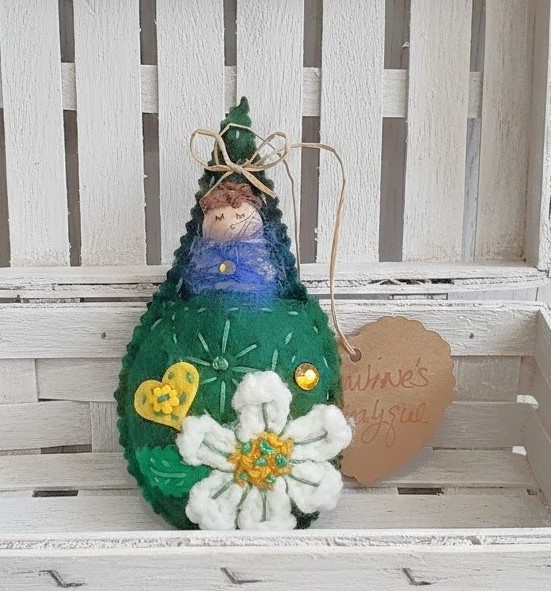 Pod babies whimsical ornament -brown hair boy Pod babies whimsical ornament -brown hair boy