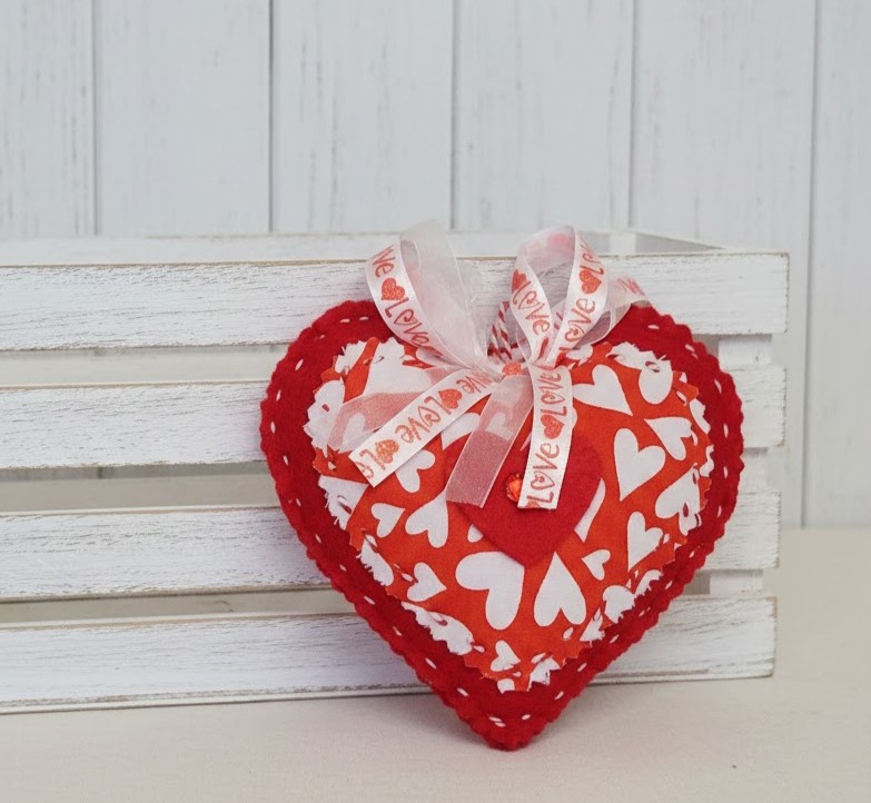 Valentine's Day Heart - fabric and felt