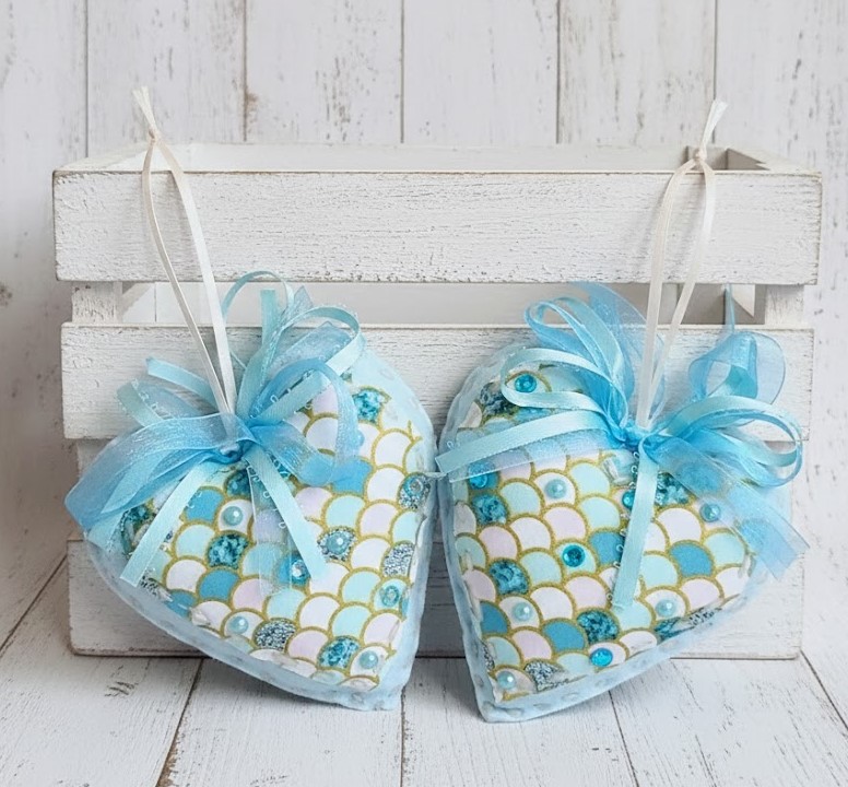 Mermaid heart shaped ornament - Light blue Mermaid heart shaped ornament - Light blue