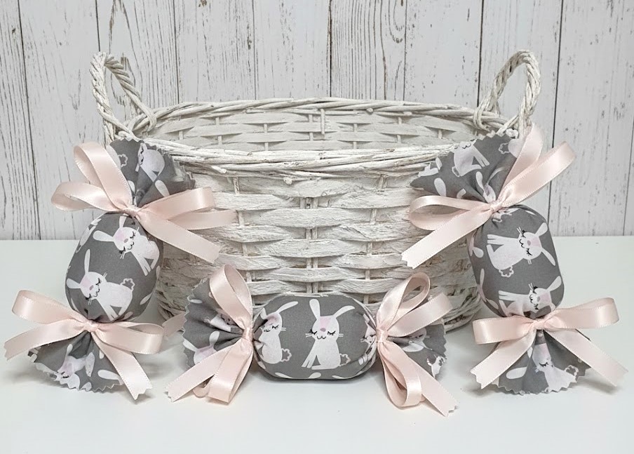 Bowl filler candy ornaments set of 2 easter bunny rabbits