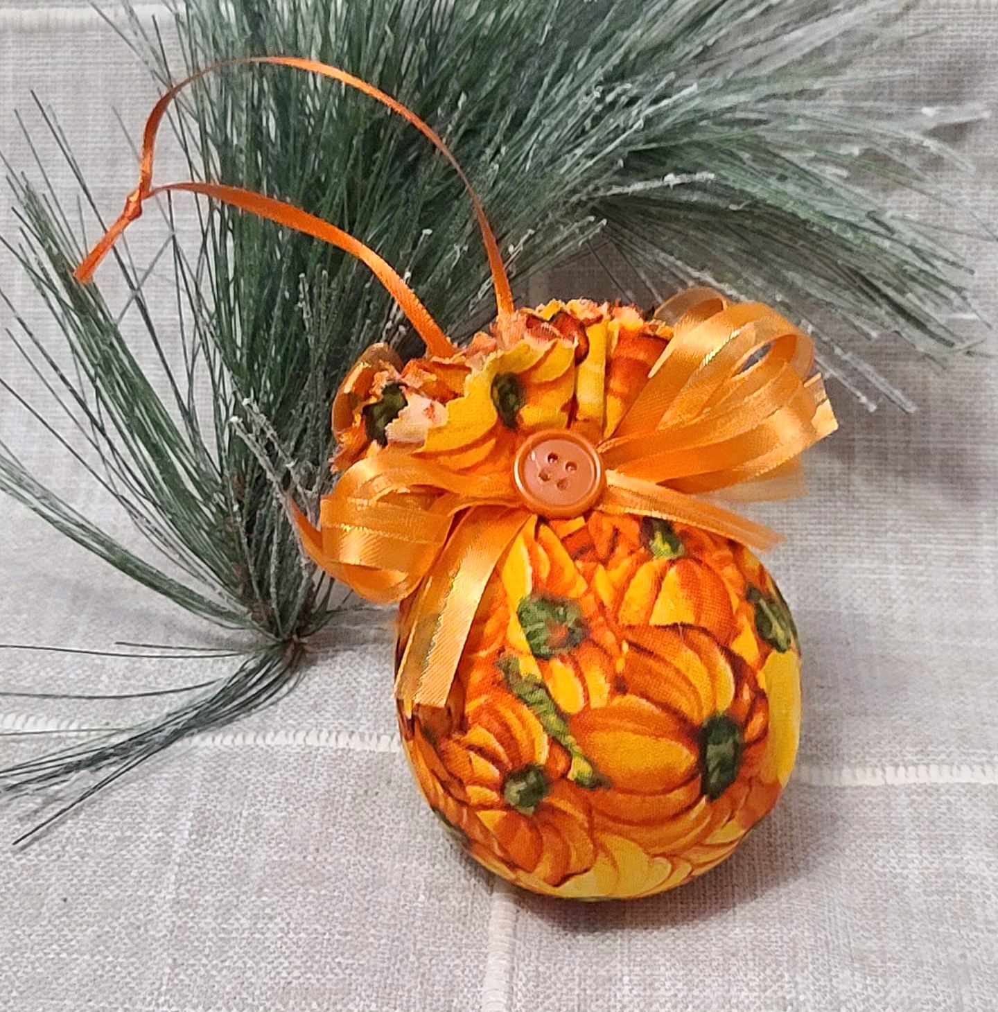 Fabric Ball Ornament - Pumpkins