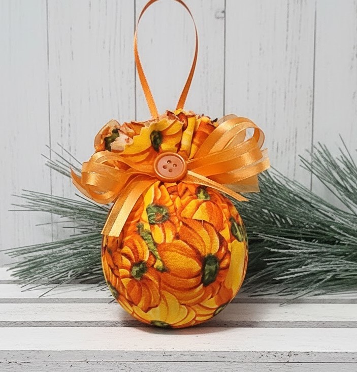 Fabric Ball Ornament - Pumpkins