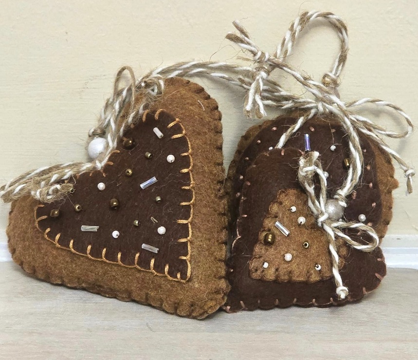 Gingerbread ornaments, handmade ornament, christmas ornament, gift for baker, cookie maker, set of 3