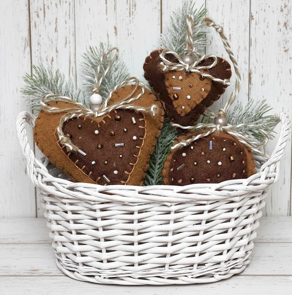 Gingerbread ornaments, handmade ornament, christmas ornament, gift for baker, cookie maker, set of 3