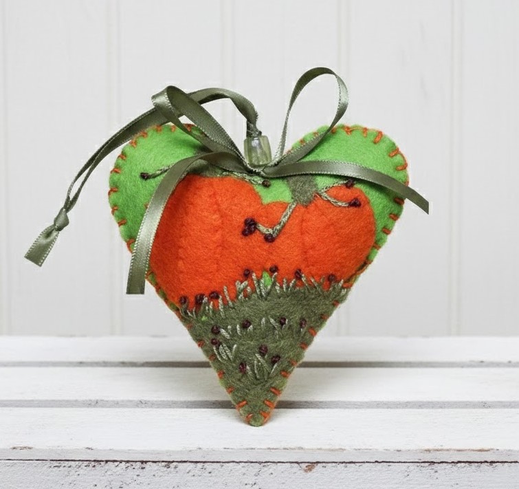 Felt Fall ornament, handmade ornament, pumpkin patch scene ornament, embroidery ornament Felt Fall ornament, handmade ornament, pumpkin patch scene ornament, embroidery ornament