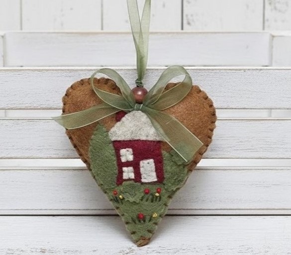Gingerbread heart ornament scenic home sweet home