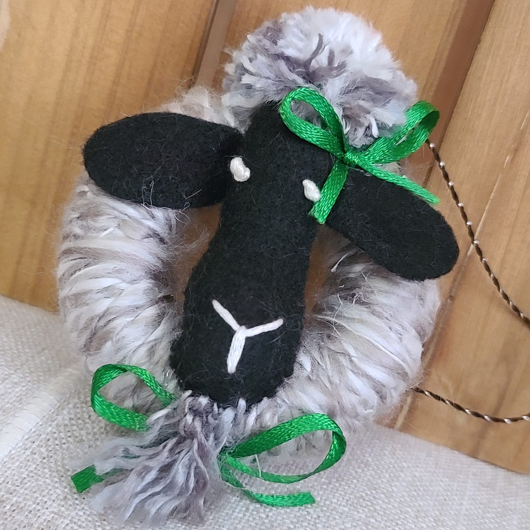 Felt ornament - black lamb
