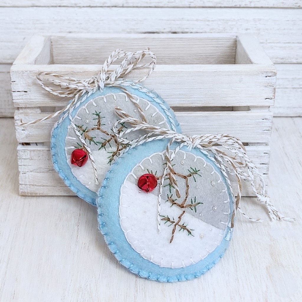 Felt Charlie Brown tree ornament, handcrafted with embroidery accents