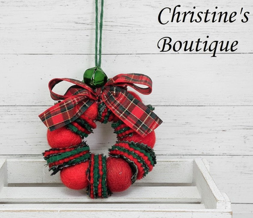 Wool felt wreath ornament