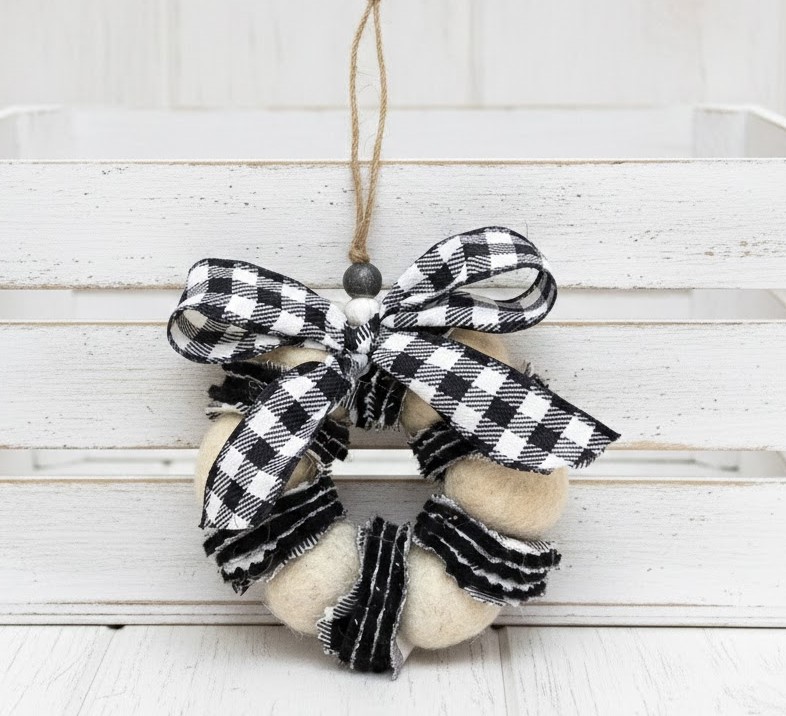 Wool felt wreath ornament