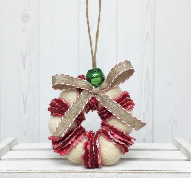 Wool felt wreath ornament