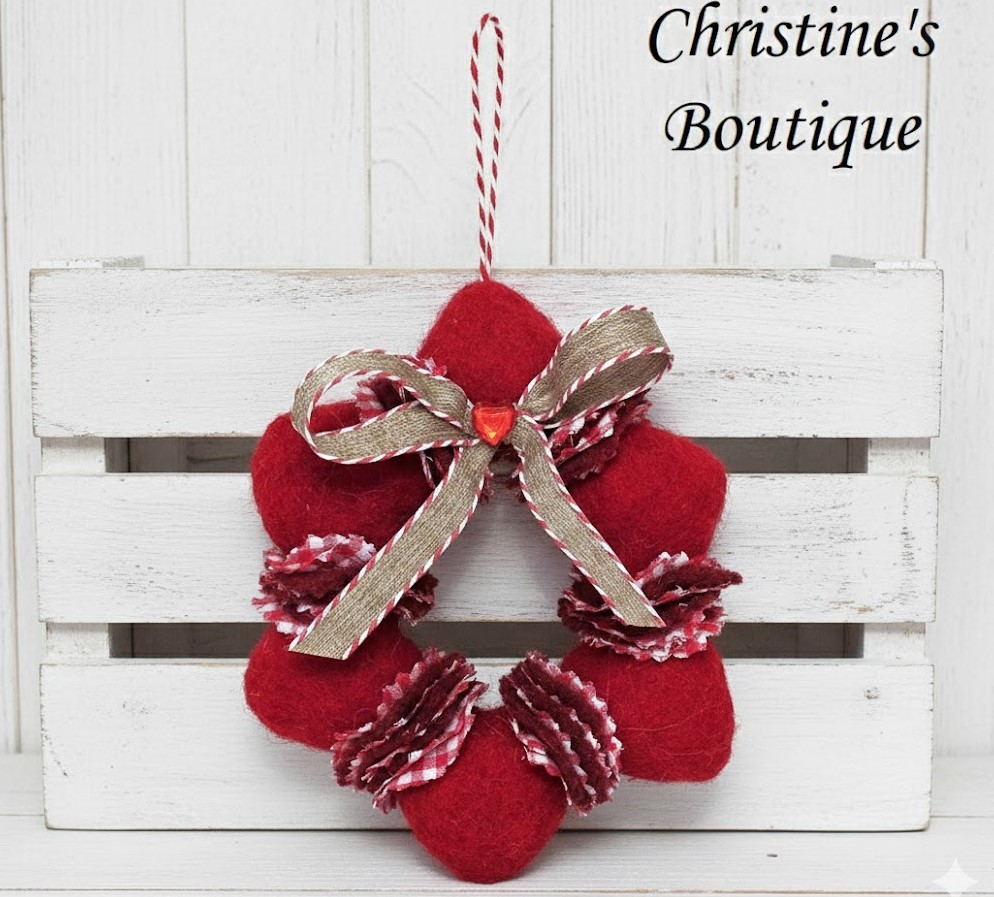 Wool felt wreath ornament