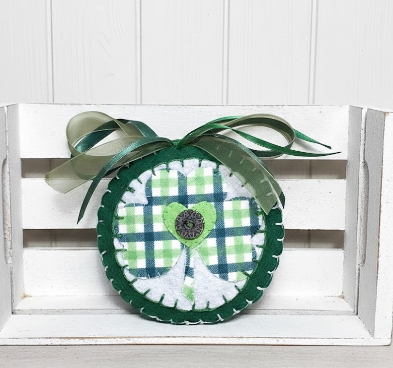 St Patricks day ornament with tartan plaid design