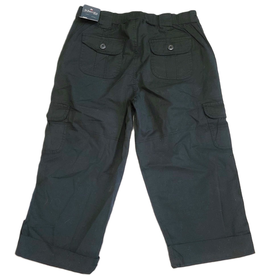 St John's Bay black cropped capri pants Nwt Size 4 - Click Image to Close