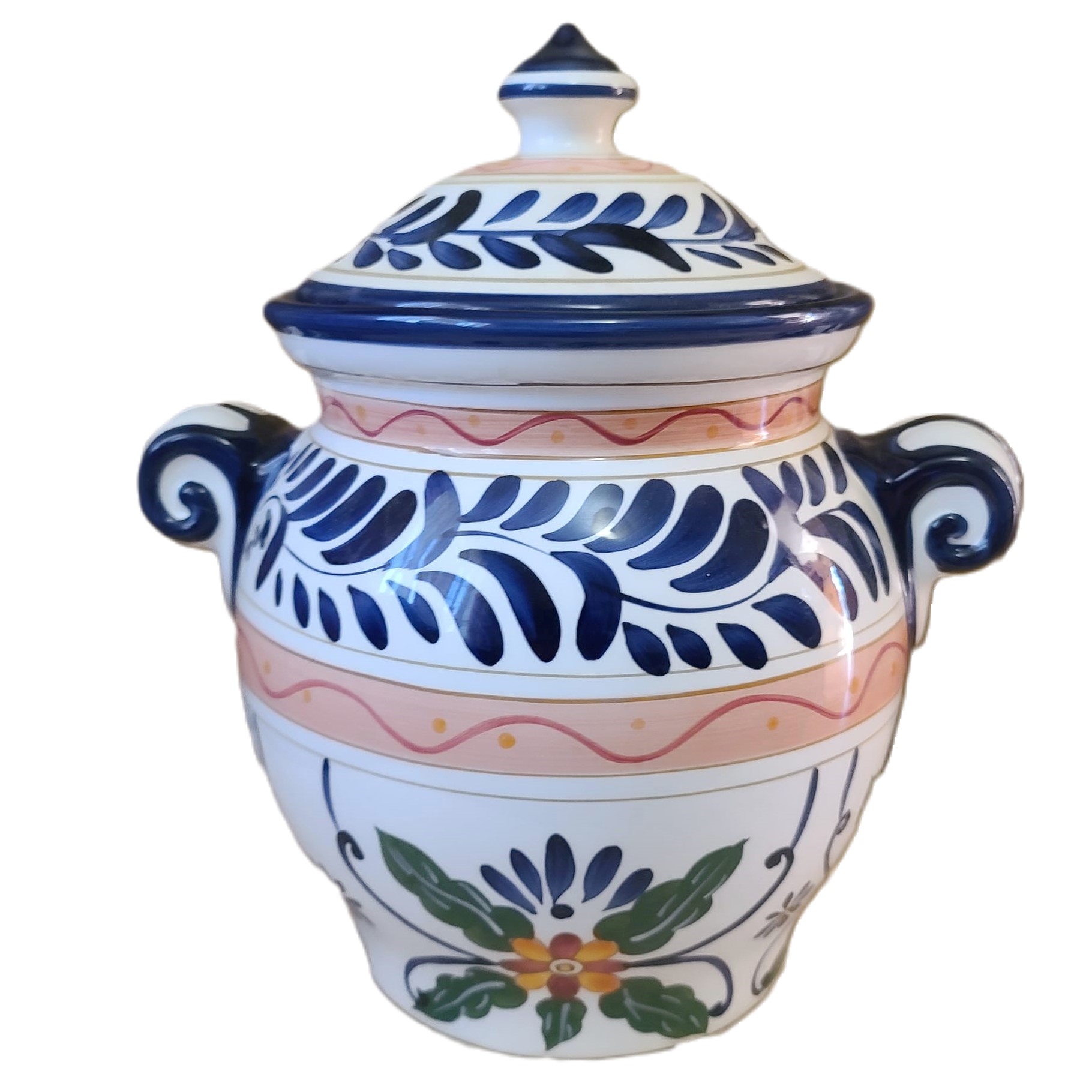 Talavera XL Cookie Jar, Cookie Canister, by Tabletops Unlimited - Click Image to Close